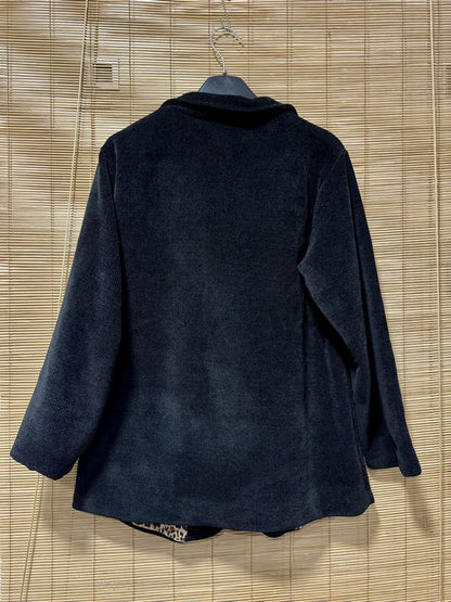 Blazer velours fond léopard noir