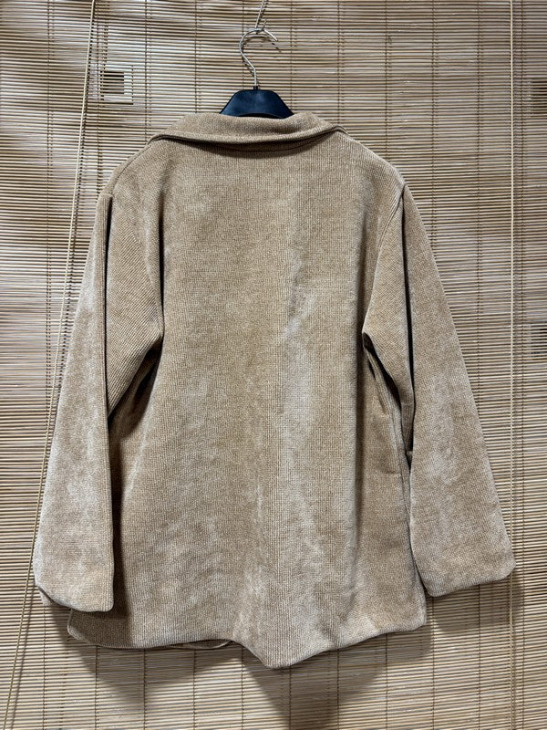 Blazer velours fond léopard camel