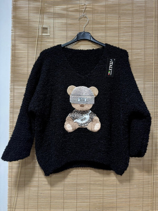 Pull doudou Nounours noir