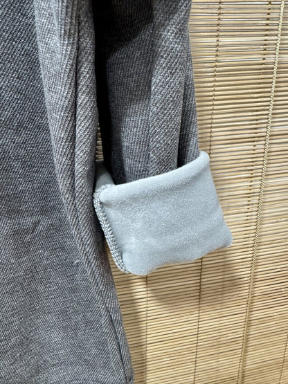 Blouson à capuche velours anthracite