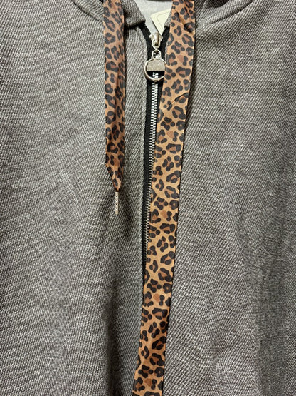 Blouson à capuche velours anthracite