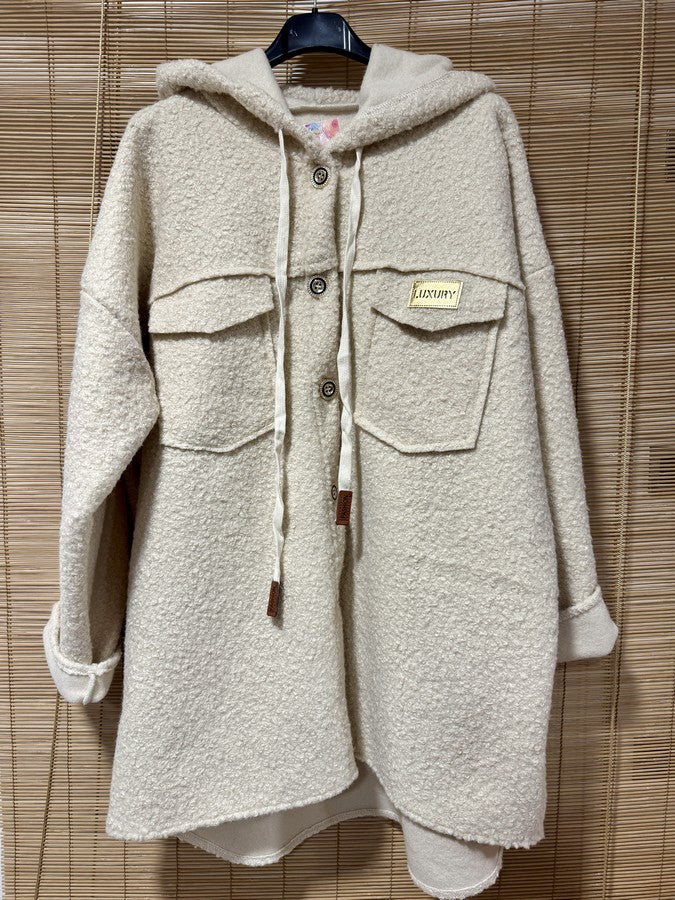 Manteau Teddy écru