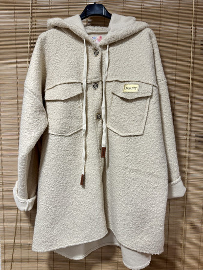 Manteau Teddy écru