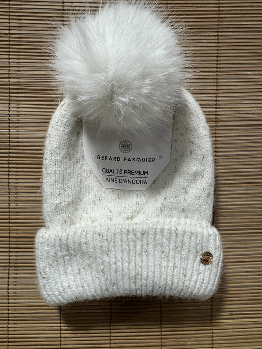 Bonnet femme MANOUKIAN ou GERARD PASQUIER blanc chiné