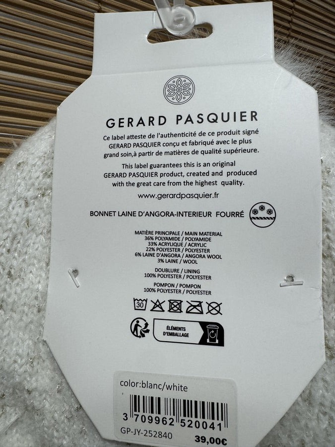 Bonnet femme MANOUKIAN ou GERARD PASQUIER blanc chiné