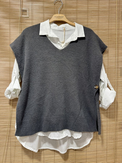 Pull débardeur anthracite