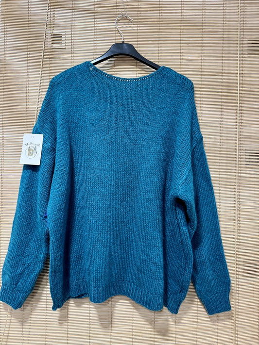 Pull col ICONIC bleu canard