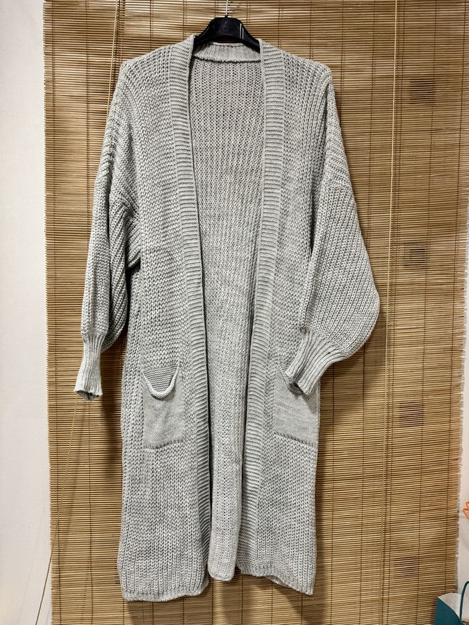 Gilet long gris