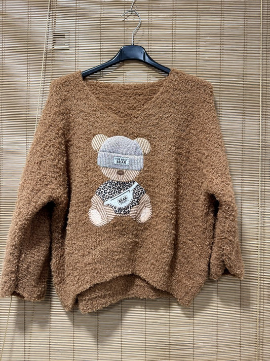 Pull doudou nounours camel