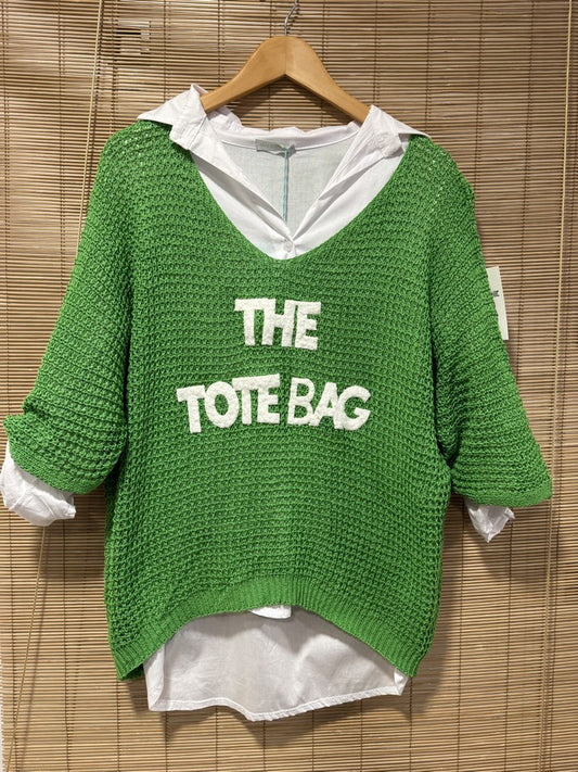 Pull ajouré The Tote Bag vert