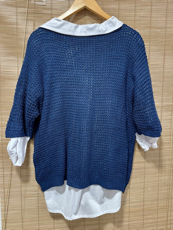 Pull ajouré The Tote Bag bleu marine