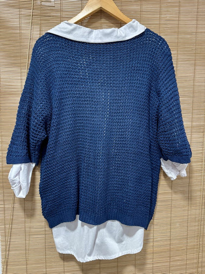 Pull ajouré The Tote Bag bleu marine