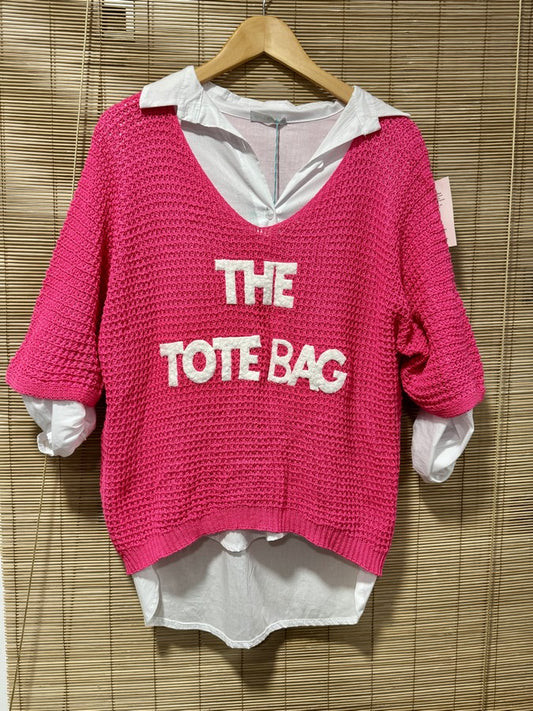 Pull ajouré The Tote Bag rose