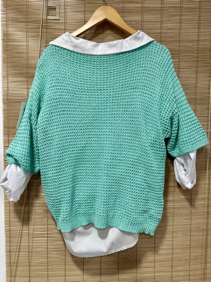 Pull ajouré The Tote Bag menthe