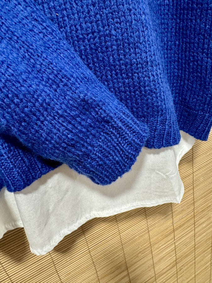 Pull col ICONIC bleu roi