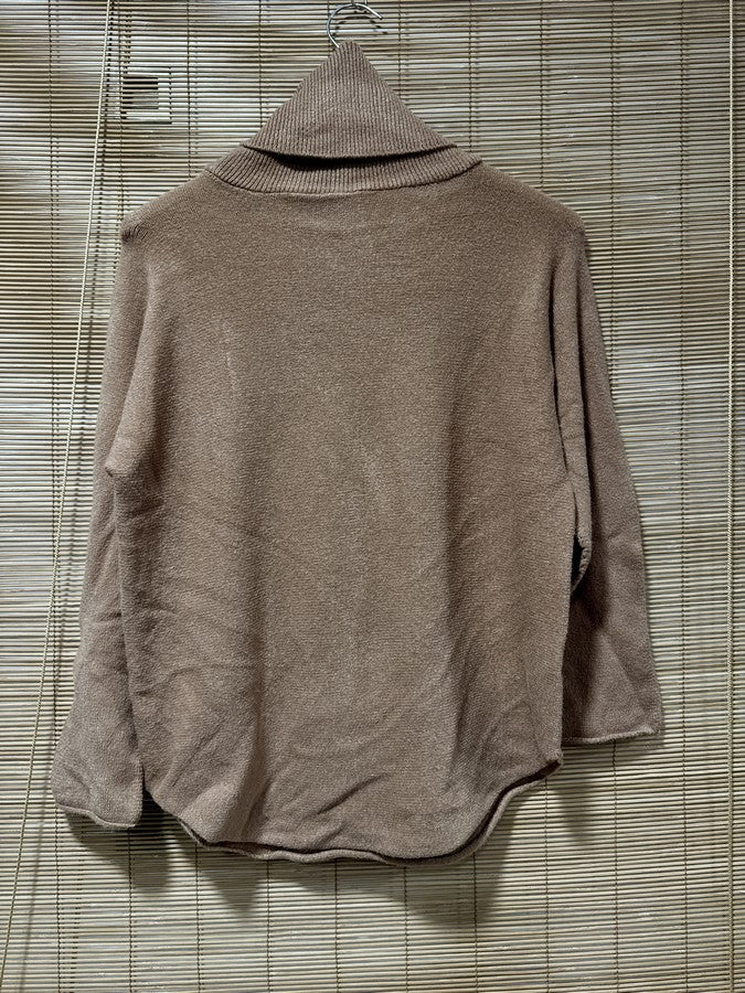 Pull col roulé camel
