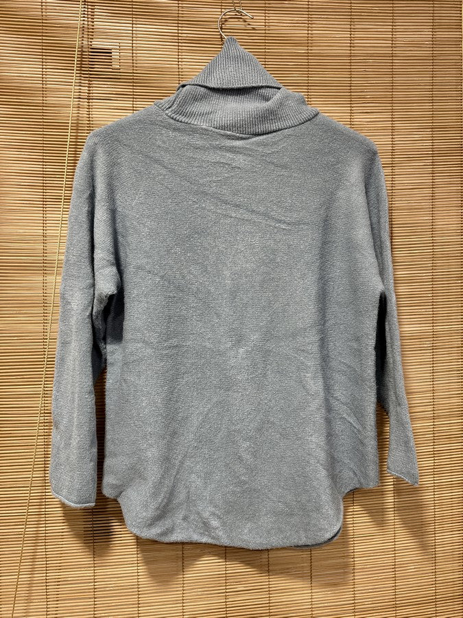 Pull col roulé bleu ciel