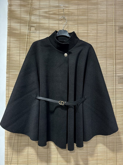 Blouson cape noir du 36 au 44