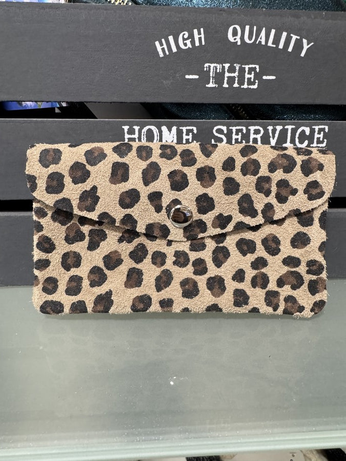 Porte-monnaie en cuir léopard