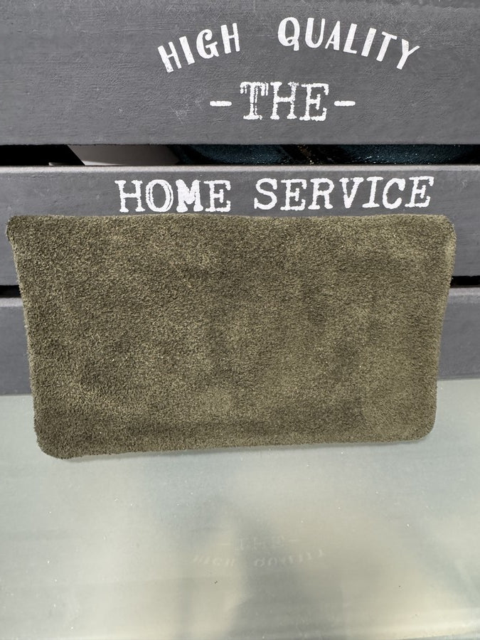 Porte-monnaie en cuir kaki