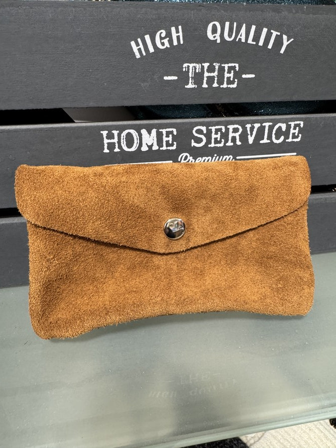 Porte-monnaie en cuir camel