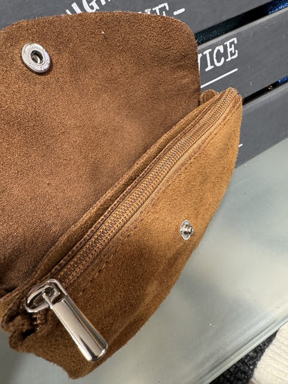 Porte-monnaie en cuir camel