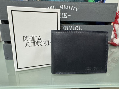 Portefeuille homme en cuir bleu marine