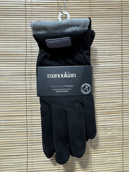 Gants Hommes MANOUKIAN noir liseré gris