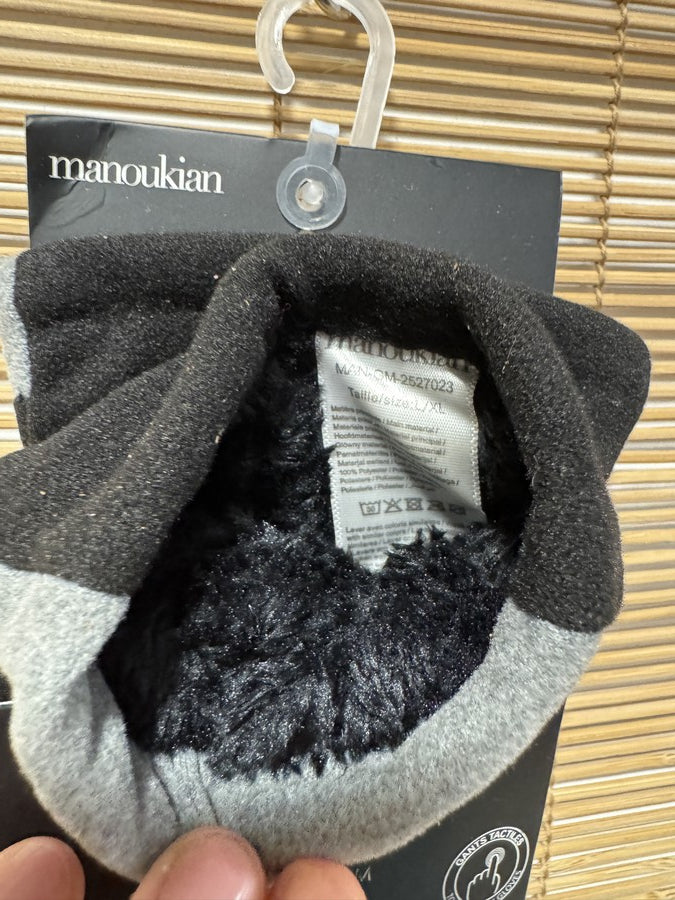 Gants Hommes MANOUKIAN noir liseré gris