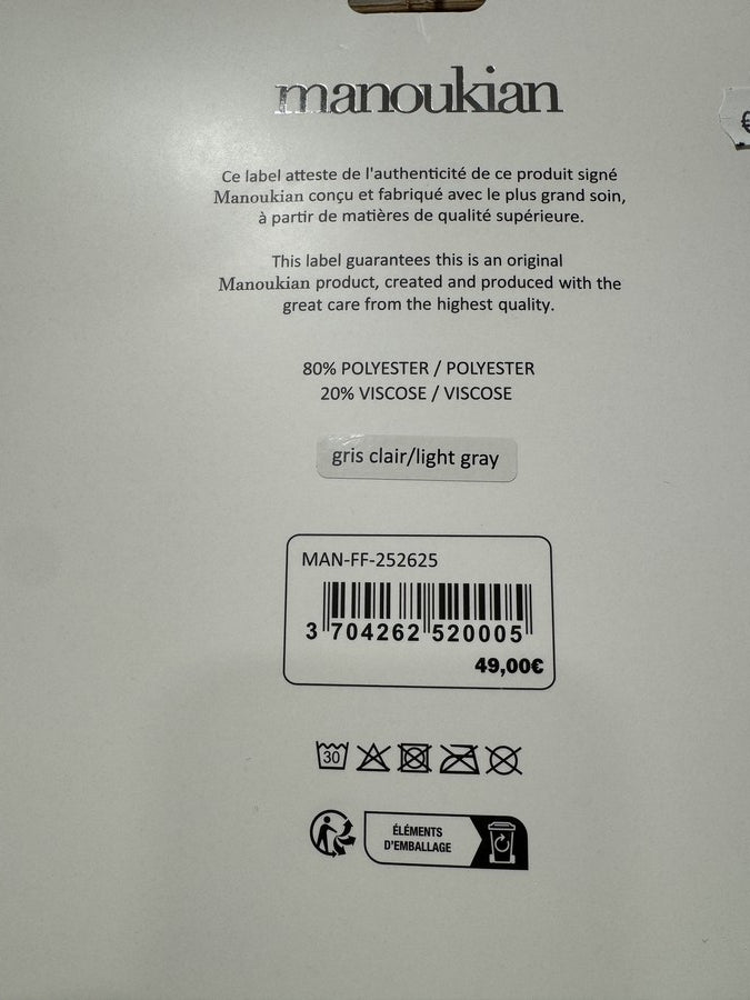 Echarpe plaid MANOUKIAN grise