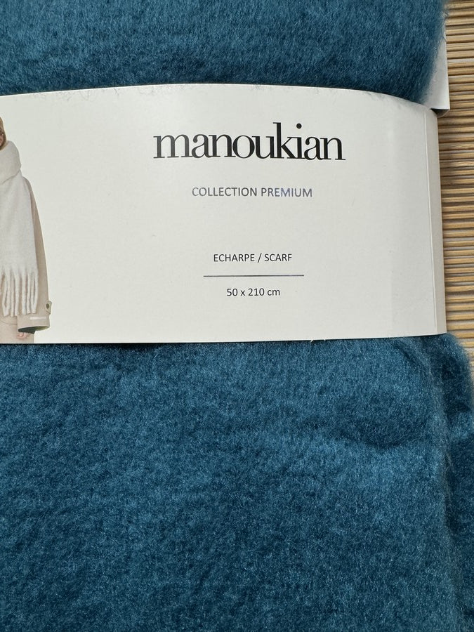 Echarpe plaid MANOUKIAN bleu canard