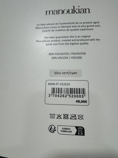 Echarpe plaid MANOUKIAN bleu canard