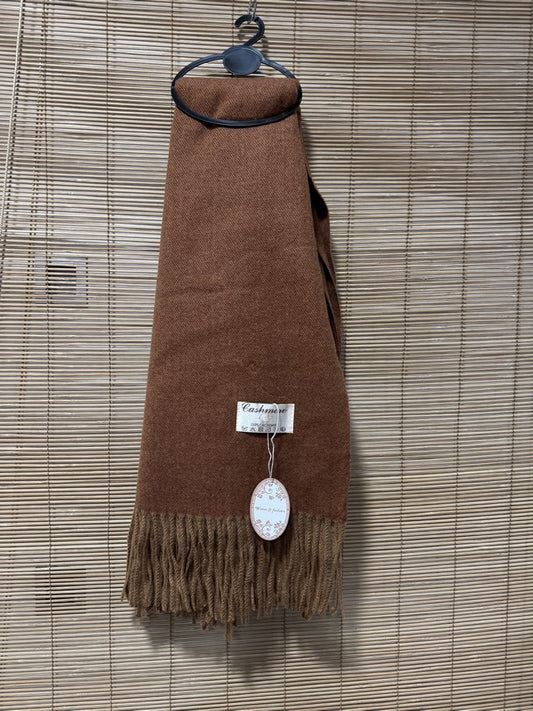 Echarpe mixte 100% cachemire chocolat