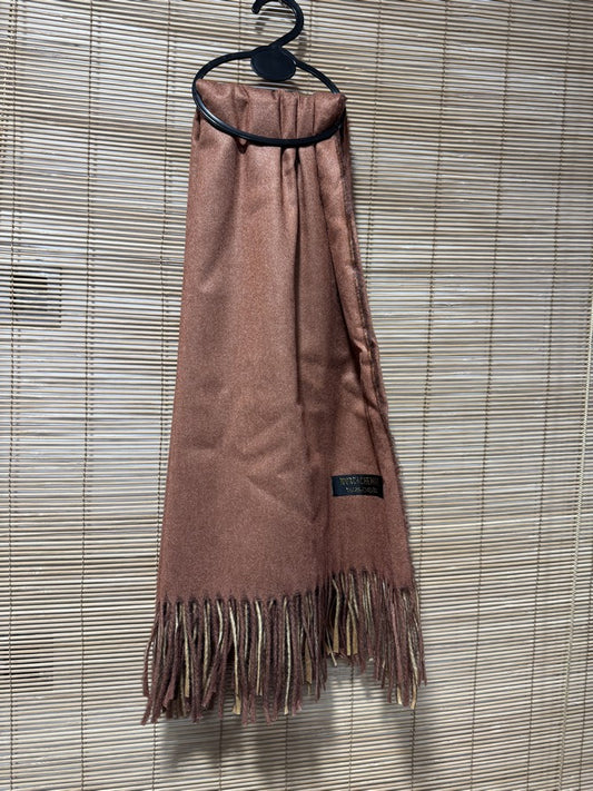 Echarpe 100% cachemire bicolore camel