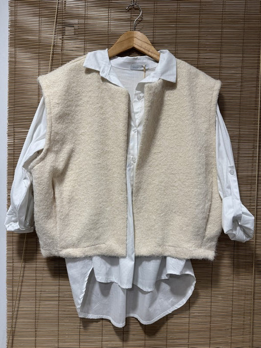 Gilet sans manches sable