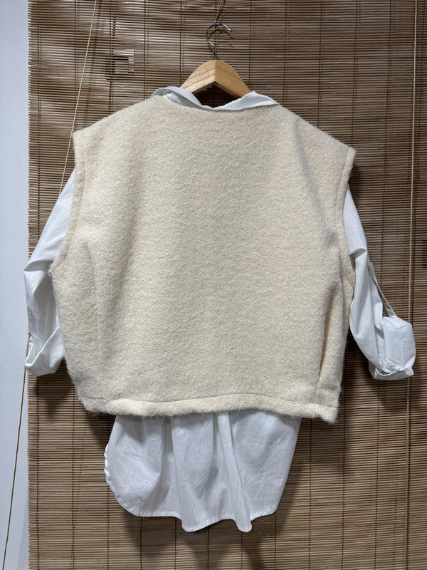 Gilet sans manches sable