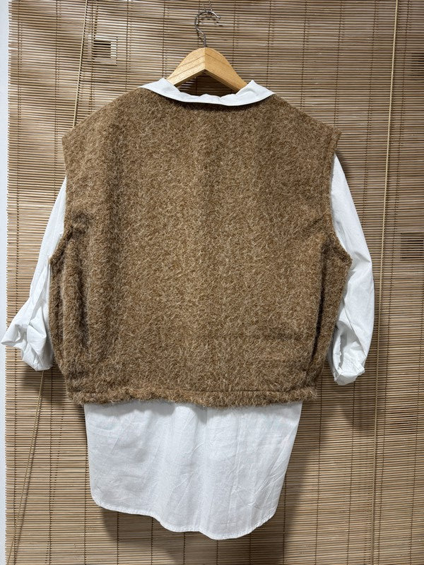 Gilet sans manches camel