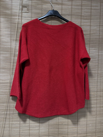 Pull col rond ELLEN rouge