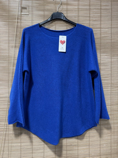 Pull col rond ELLEN bleu roi