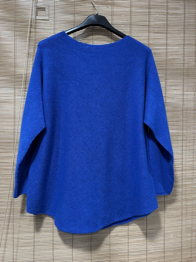 Pull col rond ELLEN bleu roi