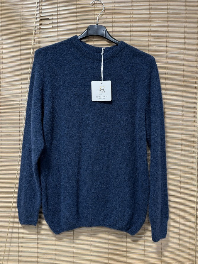 Pull CAMILLE col rond bleu marine
