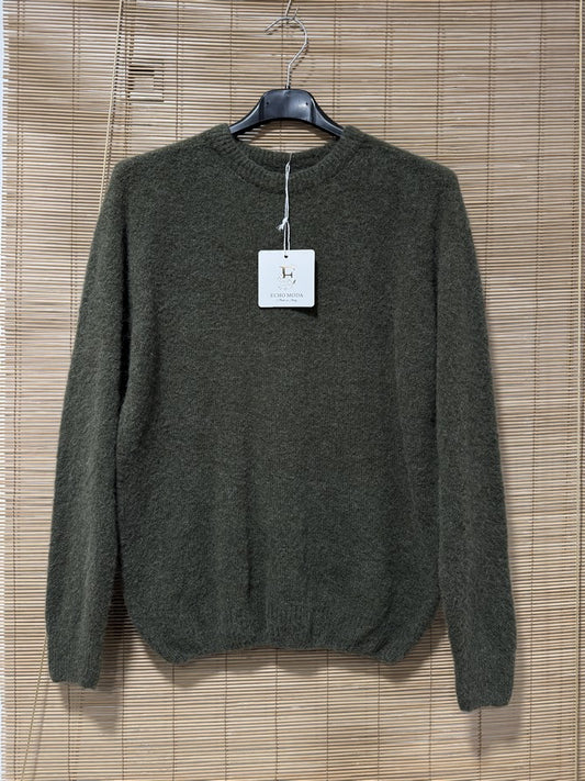Pull CAMILLE col rond kaki