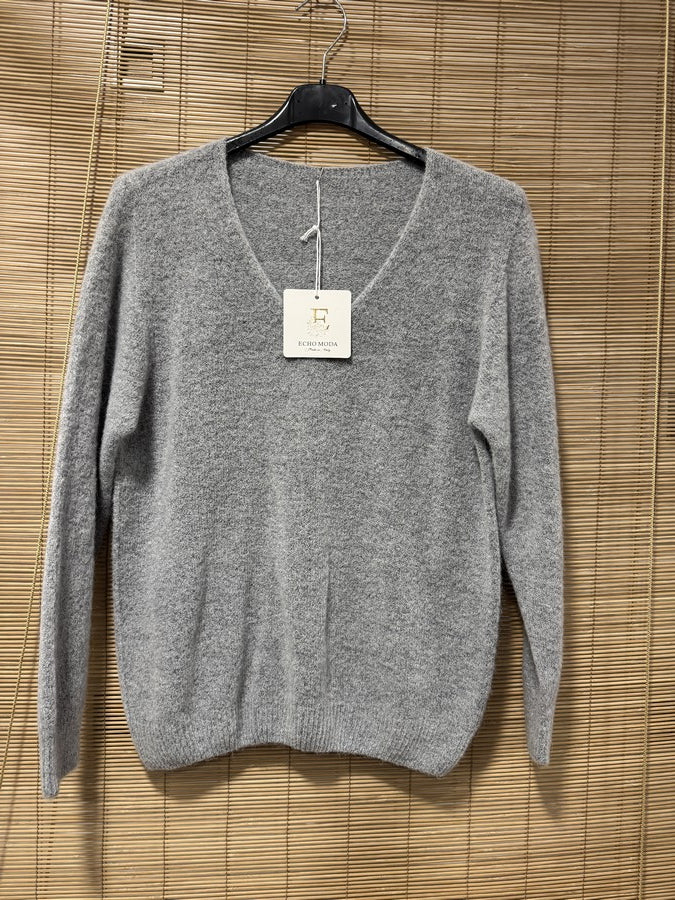 Pull CAMILLE col V gris