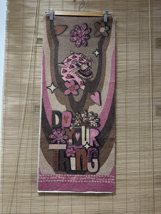 Echarpe fantaisie jaguar rose