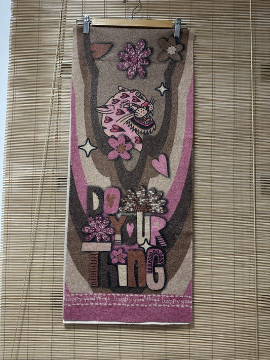 Echarpe fantaisie jaguar rose