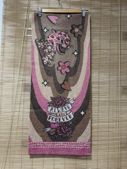 Echarpe fantaisie jaguar rose