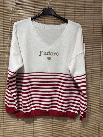 TU - Marinière J'adore rouge
