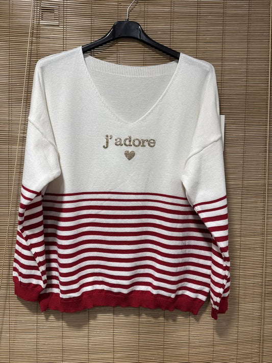 TU - Marinière J'adore rouge