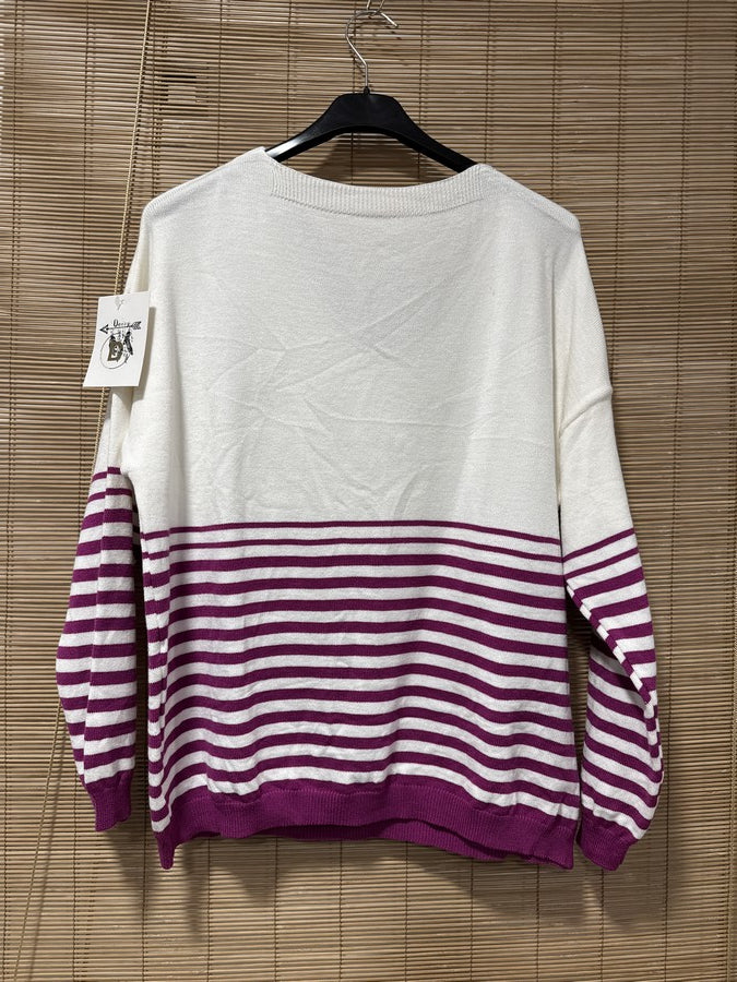 TU - Marinière J'adore prune