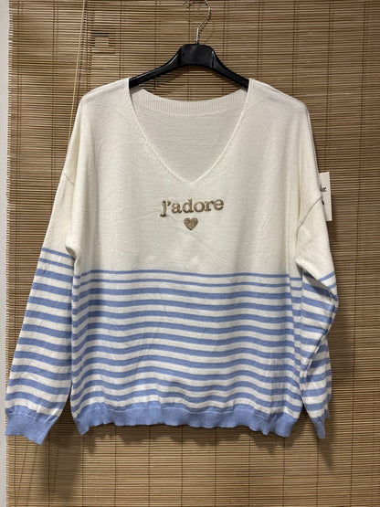 TU - Marinière J'adore bleue